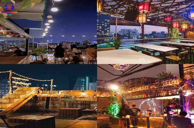 Còn gì tuyệt vời hơn khi được nhâm nhi ly cocktail mát lạnh, ngắm nhìn thành phố lung linh từ trên cao